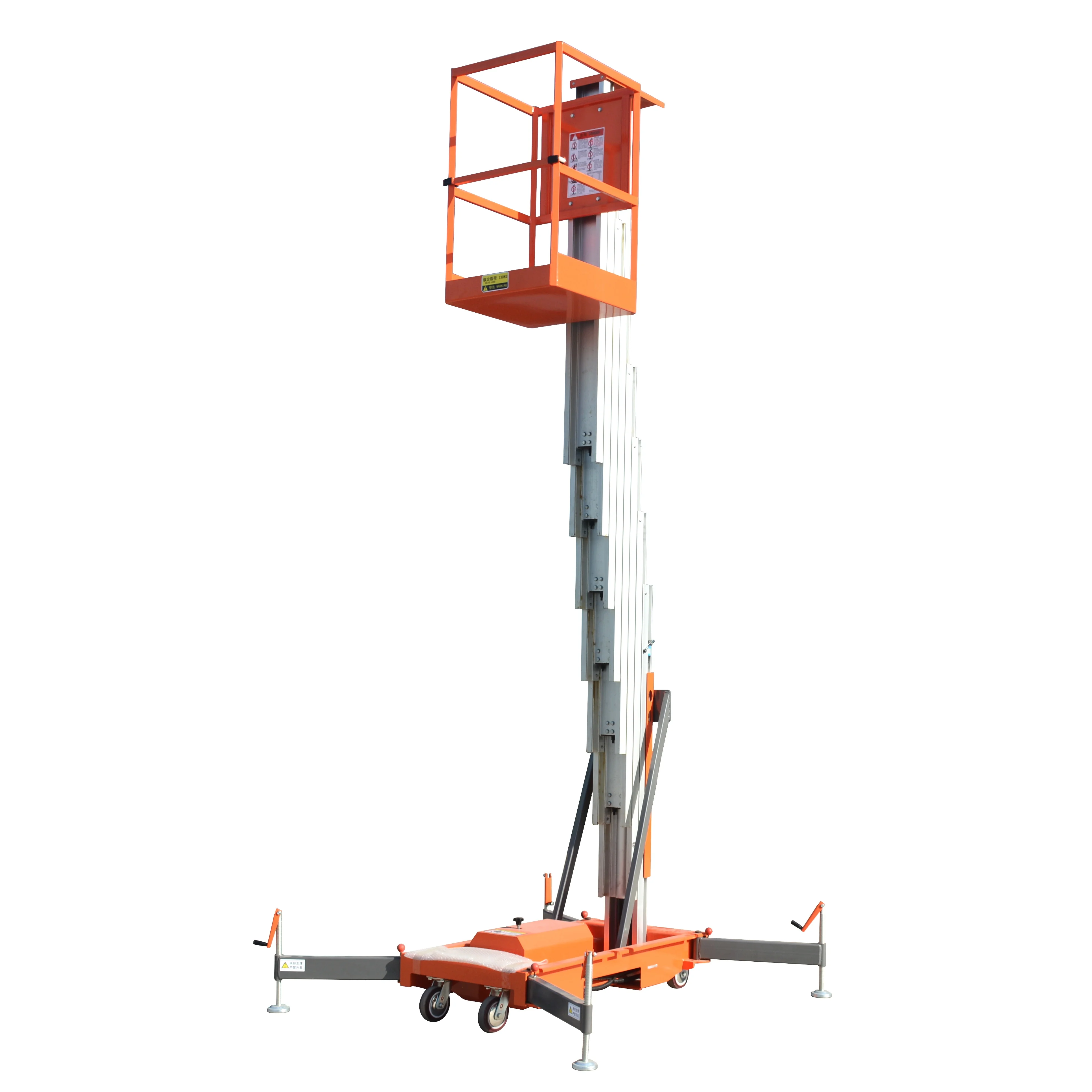 Qiyun Good quality 10m 130kg Vertical Mast Lift  Low Weight Personal Lifter Aluminium Lifter Single Mast Man Lift