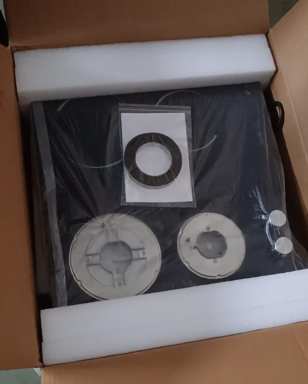 Black Crystal Panel 2 Burners Gas Stoves and 2 Burners Infrared Cookers