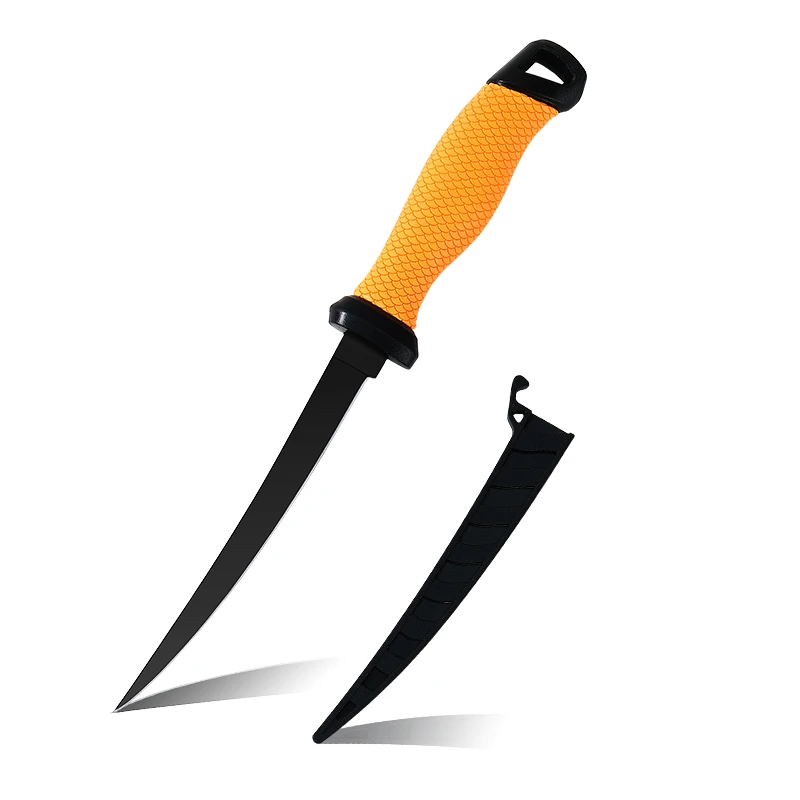 Многоцелевой рыболовный нож, Походное снаряжение для рыбалки, пластиковая Нескользящая ручка, из нержавеющей стали