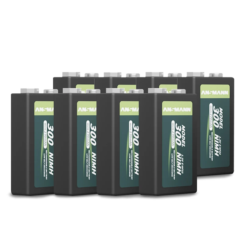 Ansmann mercury-free 300mAh Ni-mh battery 9v rechargeable battery for smoke detector