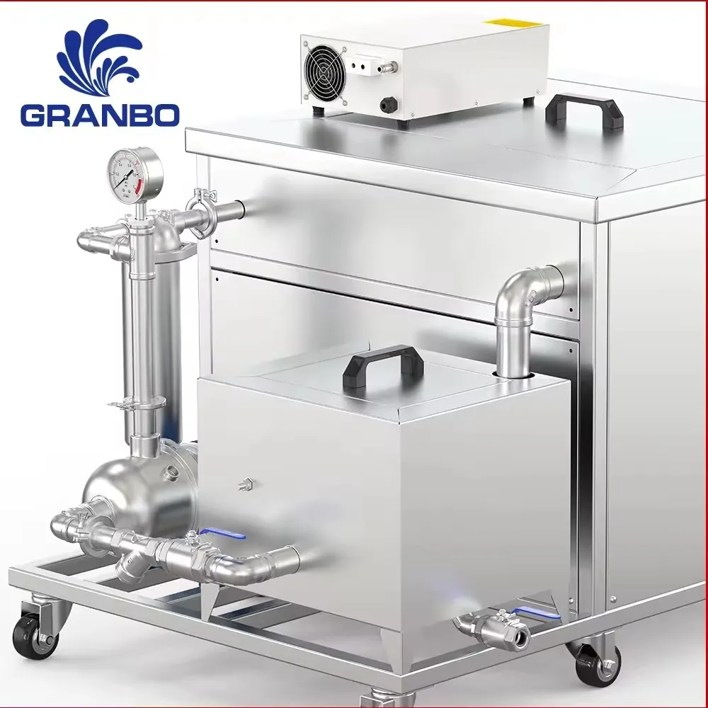 GRANBO 264L Ultrasonic Cleaner Machine Industrial Ultrasound Cleaning Bath with Filtration Recycle System Oil and Rust Removal