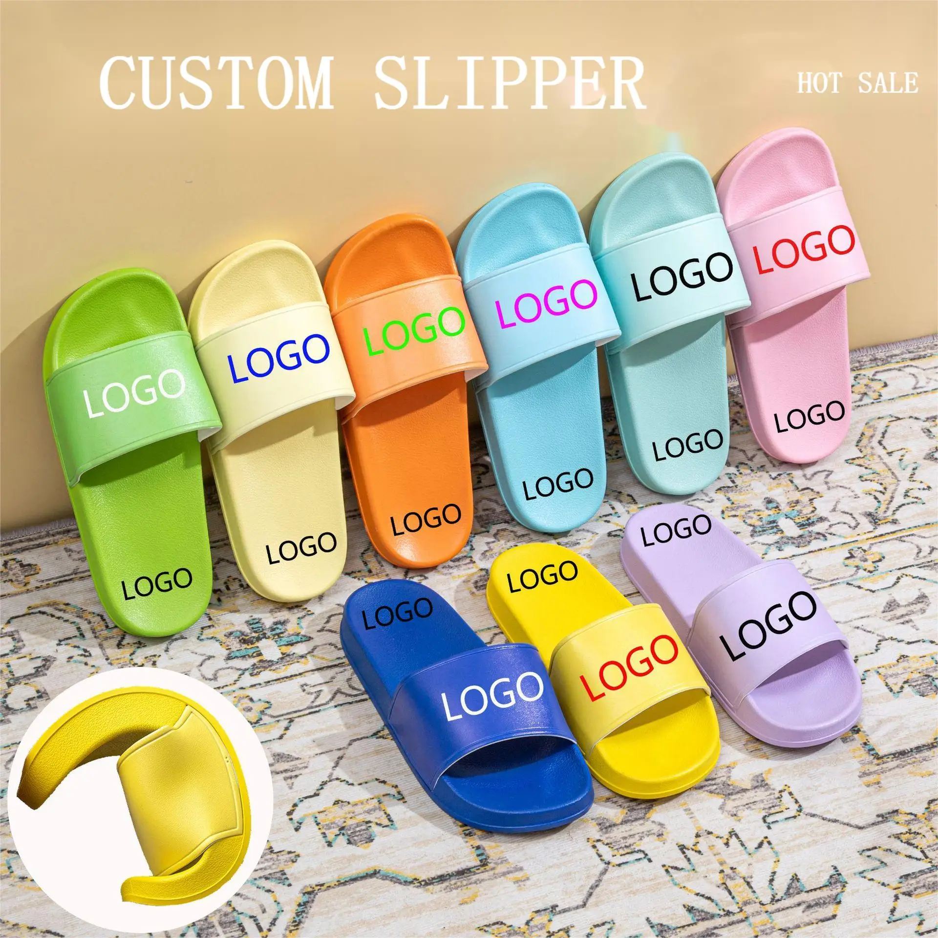 Custom flip flops custom printed flip flops slippers footwear custom logo slippers designer men slippers summer shoes EVA Upper