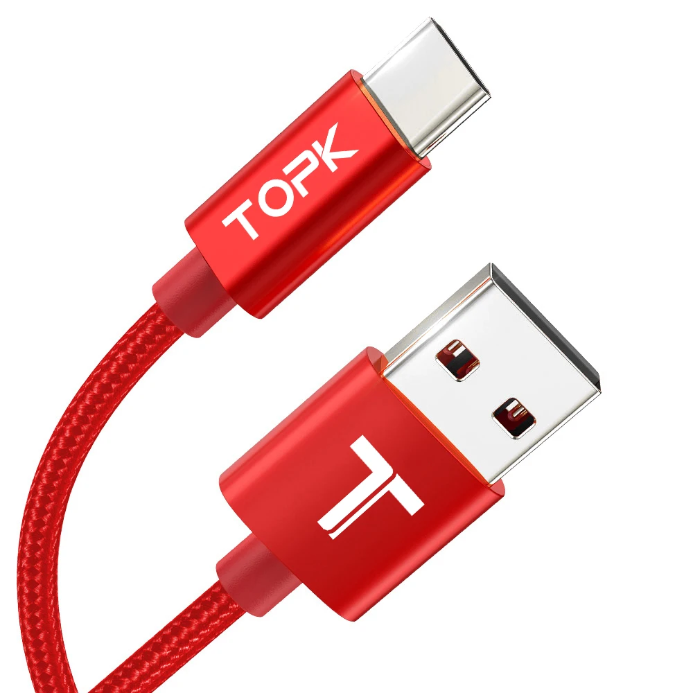 Бесплатная доставка TOPK AN18 2.4A 2 м нейлоновый плетеный кабель Micro USB