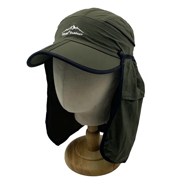 RTS High quality army jungle cap sunproof bucket hat with neck shade mesh breathable foldable outdoor hat