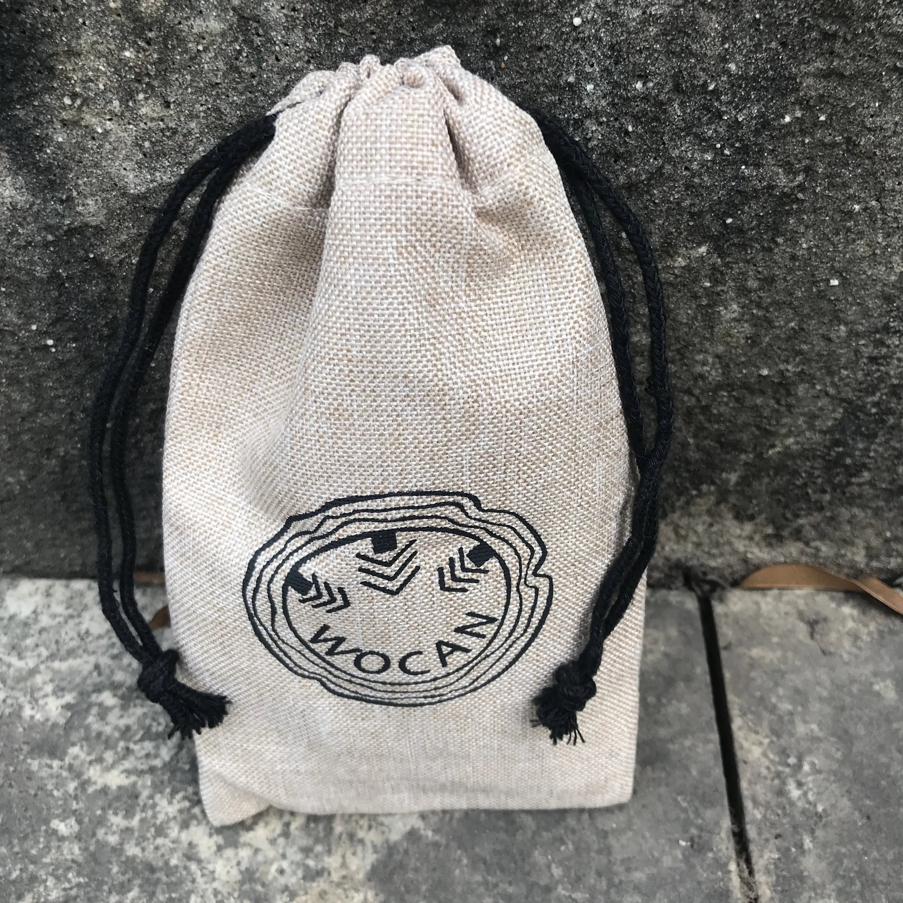 Natural jute burlap large drawstring bag size 14W x 17.5H drawstring sling backpack