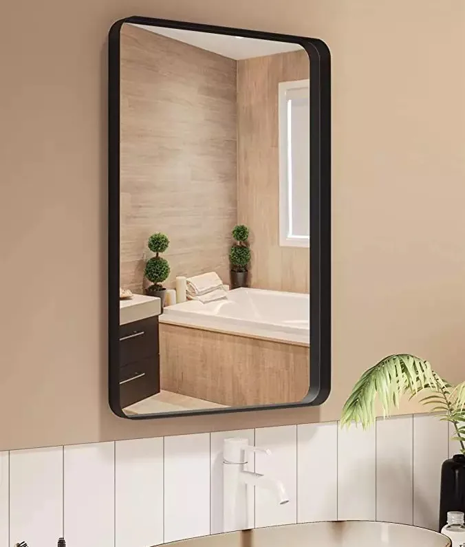 Modern Supplier Arched Black Frame Glass Mirror Wall Decoration Dressing Mirror for Living Room Bedroom Bathroom