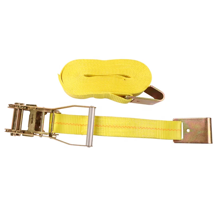 2 Inch Aluminum Handle Ratchet Strap With Zinc Plated Flat Hooks