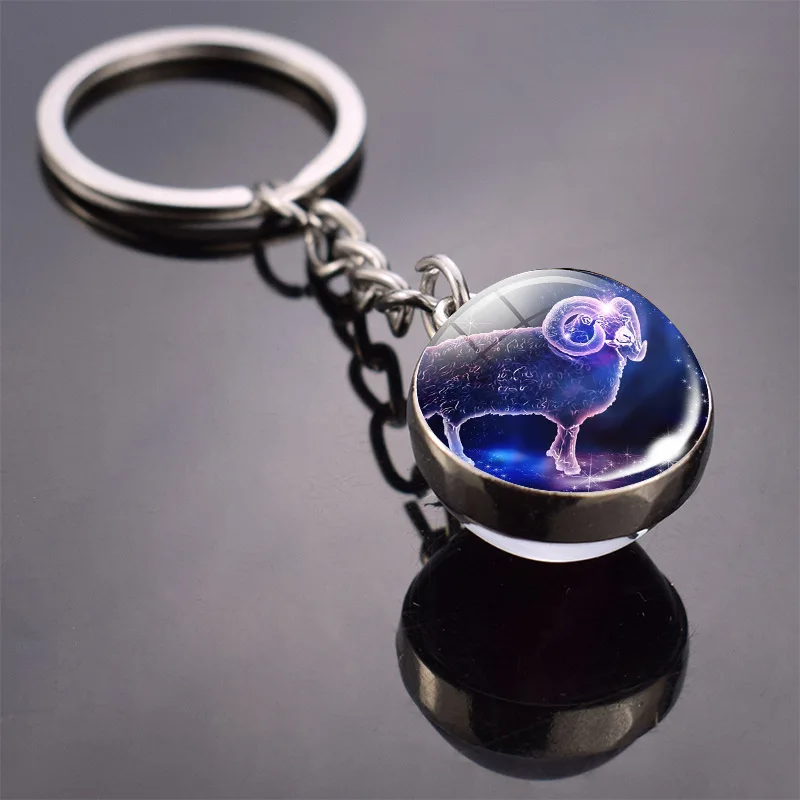 Honor Of Crystal Custom Sign Key Chain Crystal Constellation Night Light Bling Design Luxury Crystal Key Chain