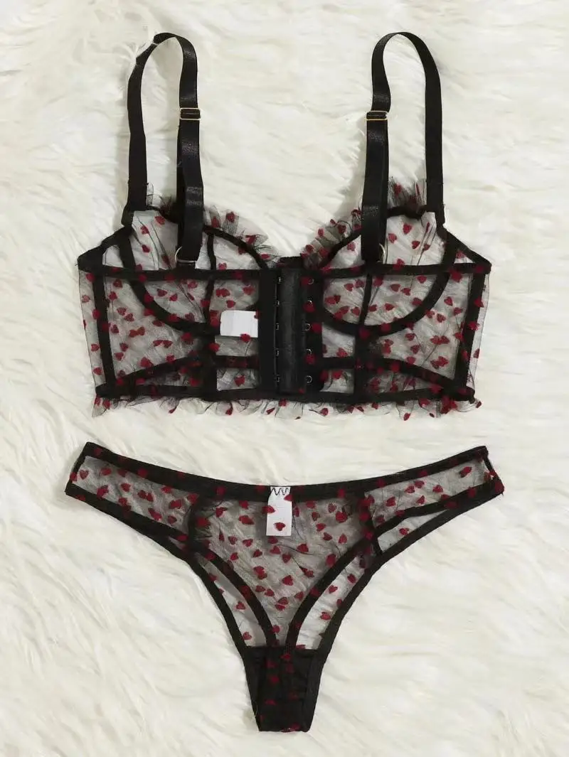 2021 New design mesh lace summer sexy lingerie multicolor bra and panty women lingerie sets