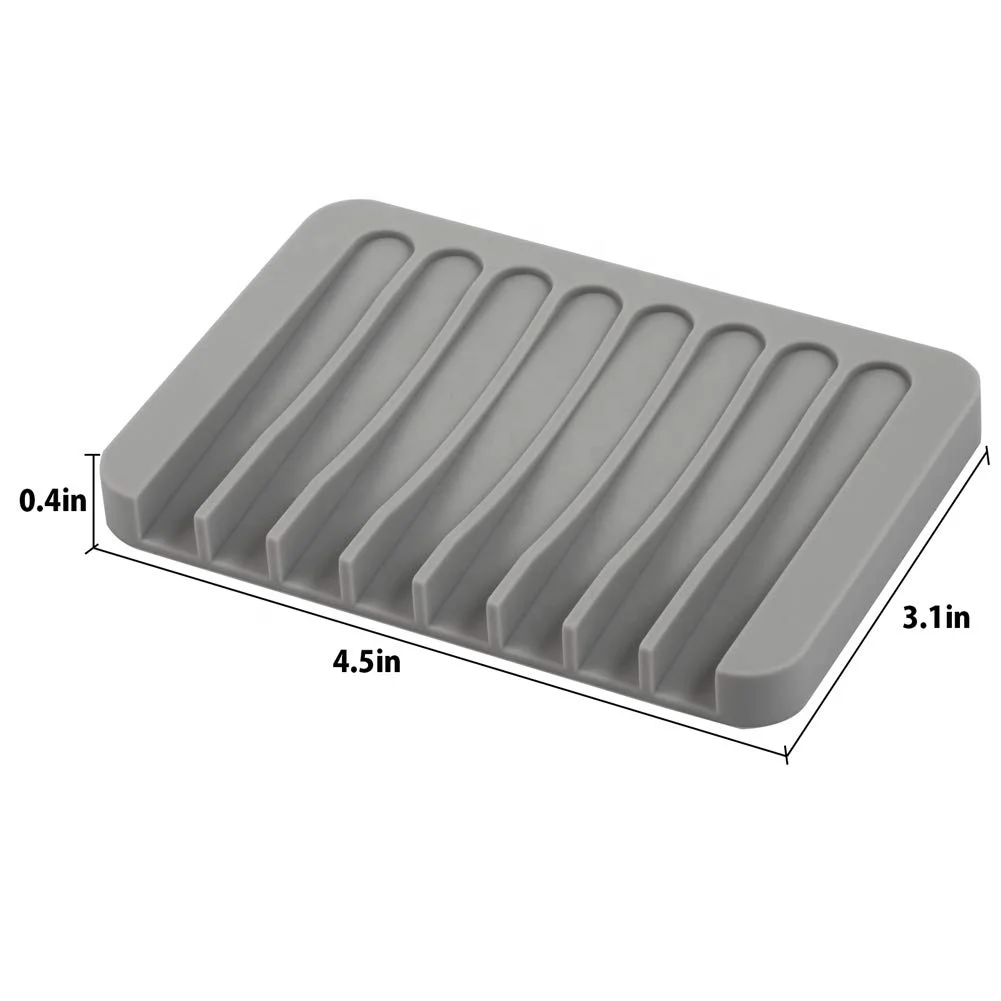 Self Draining Soap Holder, Premium Silicone Soap Dish, Soap Saver for Shower Silicone Sponge Holder for Kitchen Sink