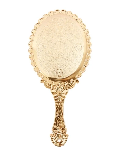 wholesale electroplating mirror  beauty salon  Retro eyelash mirror Portable  makeup mirror