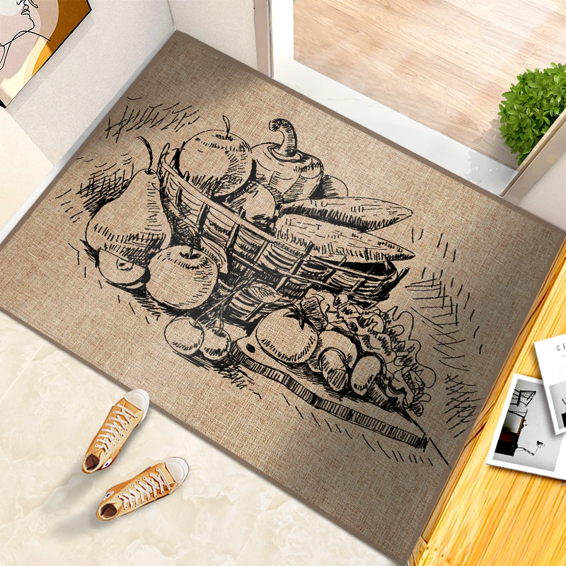 60*90mm Linen Type Floor Mats  Doormat Home Rugs Carpet Bathrooms Toilets Bedroom Entrance Mat
