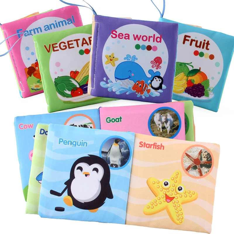 Baby Fabric Hand Puppet Kids Early Learning Develop Newborn Cloth Book Reading Puzzle Book Educational Toys For Kids Learning