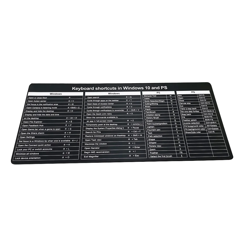 Extended non-ship keyboard shortcut image natural rubber mousepad Large Office Writing Desk Computer Mat Gaming Mouse Pad