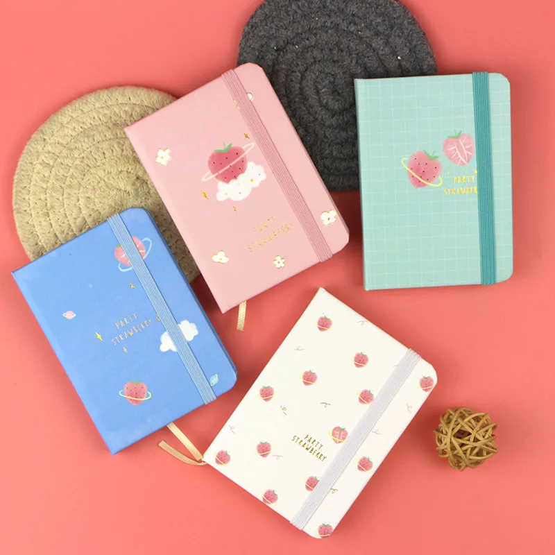 Fruit design a7 size colored edge paper journal notebook with elastic band