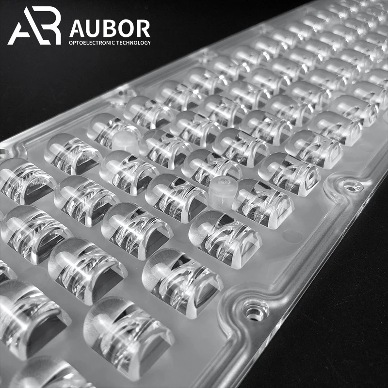 520*116MM Series Led Module Lens Array Single Bias 50 Degree Polarized Transparent Clear PC-UV Raw Material Street Light Lens