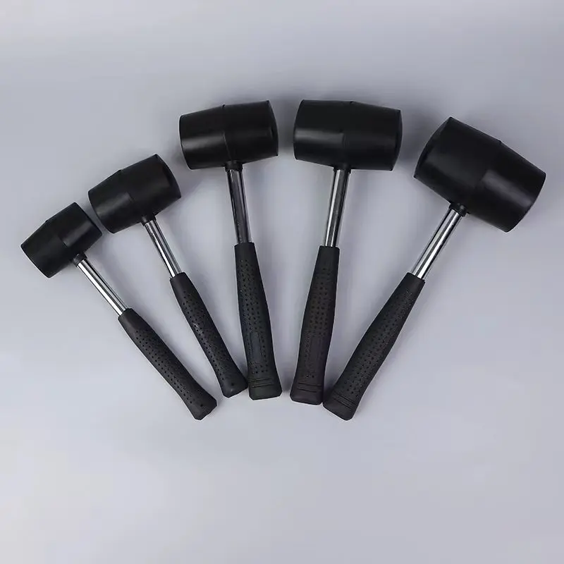 High quality Black white wooden handle soft rubber hammer for floor installation