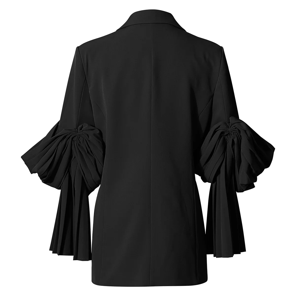 New Fashion Ladies Blazer Long Sleeve Slim Fit Blazer 100% Polyester Ladies Shirring at Sleeve Blazer Jacket Standard Knitted