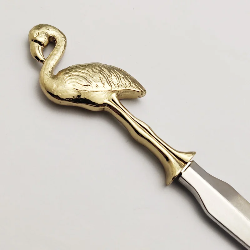 
Novelty gold metal trapical flamingo decorative letter opener 