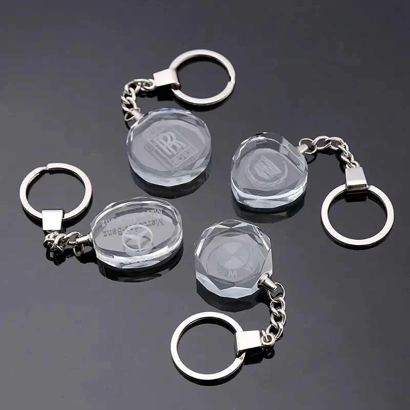 Factory Wholesale Sale Crystal Key Chain Colorful Customized Led Keychain Small Flashlight Light