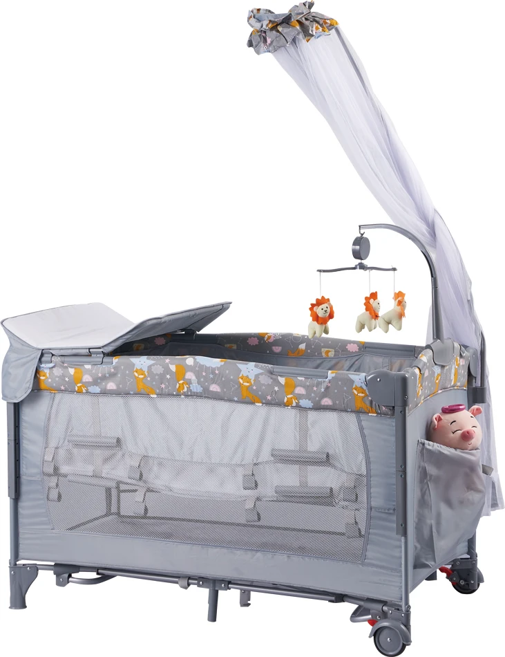 5 In 1 Multifunctional Baby Bedside Crib Luxury Baby Crib Bed Fence Baby Bed Crib Corral With Net Mosquito
