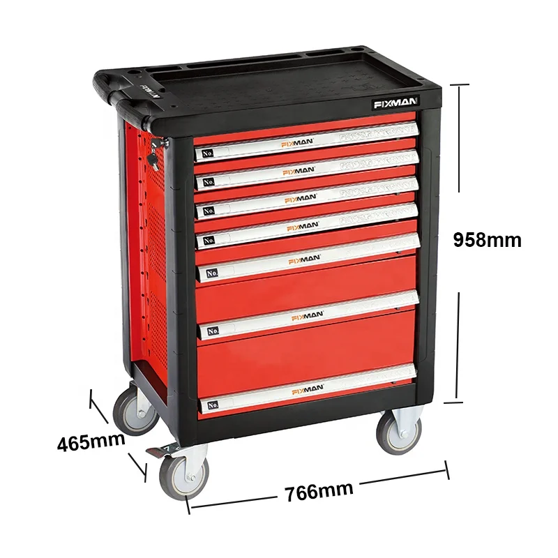 FIXMAN Professional Heavy Duty 7 Drawers Tool Storage Cabinet Work Bench Trolley