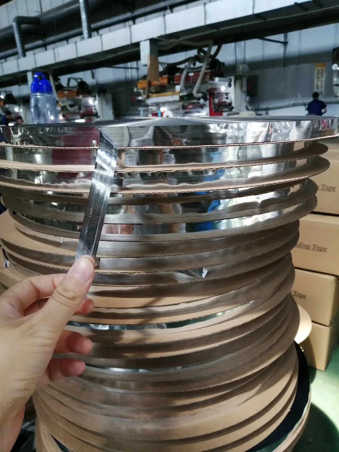 Hot Melt Adhesive Double Sided Antistatic  Aluminum Foil Film Permanent Bag Sealing Tape From Shanghai Qichang