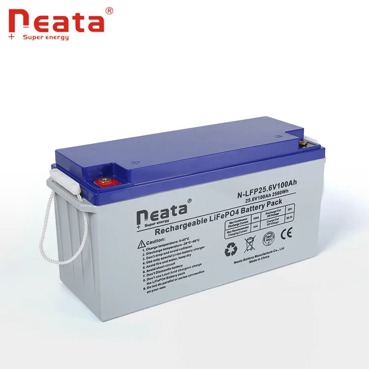Neata Customization Power Bank Long Life Energy Storage LFP LiFePO4 25.6V 100Ah Lithium Ion Batteries