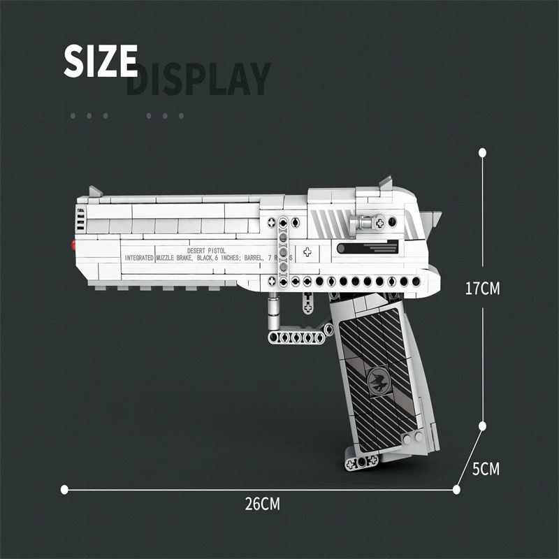 Reobrix 77001 Eager Desert Pistol Signal Launch Gun Building Blocks Model Guns Boy Puzzle Toy Gun