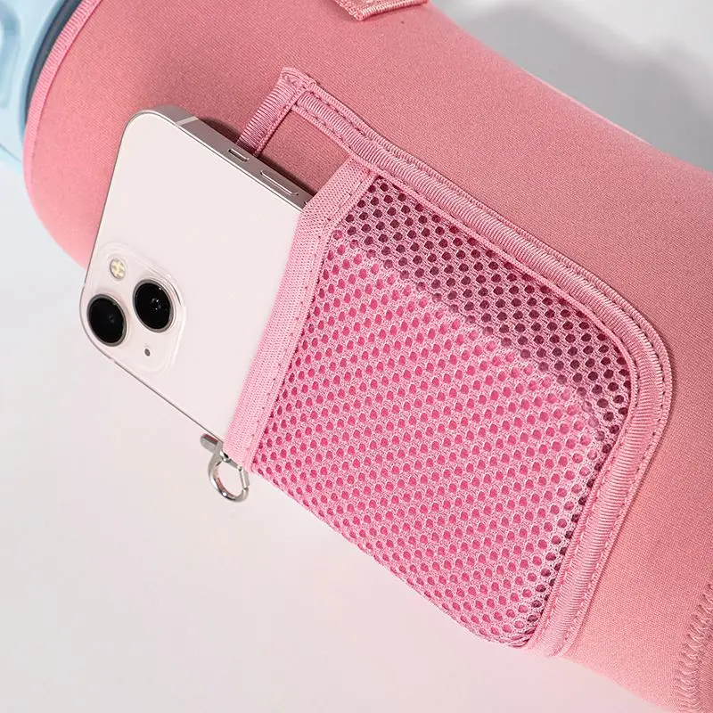 Latest Style Colorful Outdoor, Sports Carrier 2L Neoprene Gallon Water Bottle With Cell Phone Holder Pocket