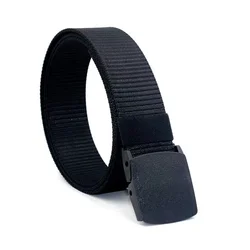 Non-metal Ratchet Automatic Buckle Waist Belt Nylon Fabric Belts For Men
