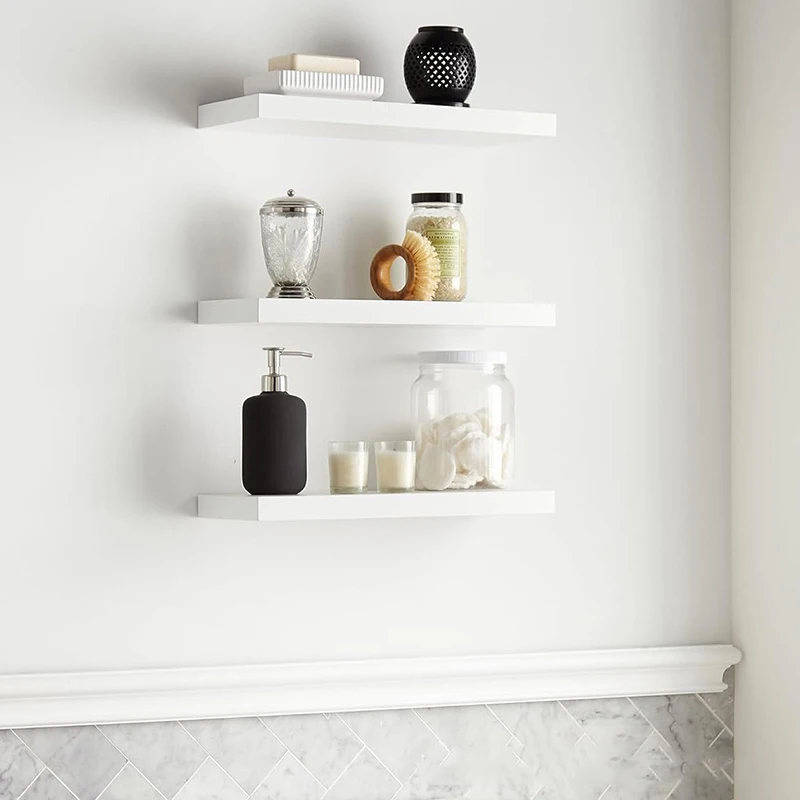 Hot Selling Living Room Rustic Floating Shelves Wall Mounted Wooden Hanging Shelf Household Simple Wall Book Shelf