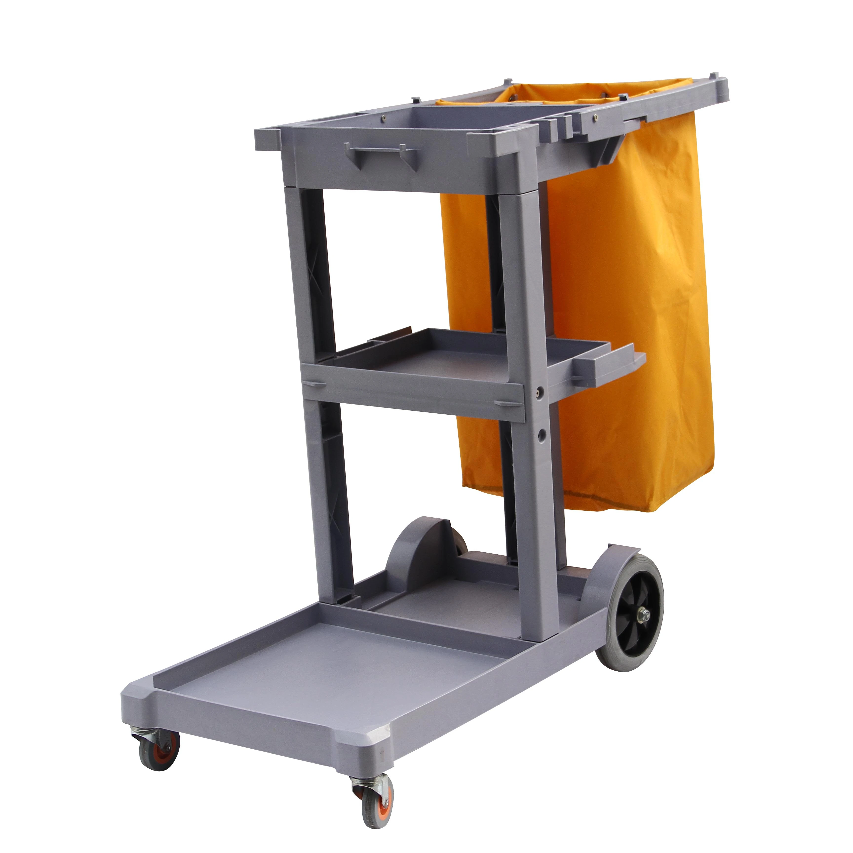 Hotel Hospital Plastic Cleaning Janitorial Service Trolley Cart