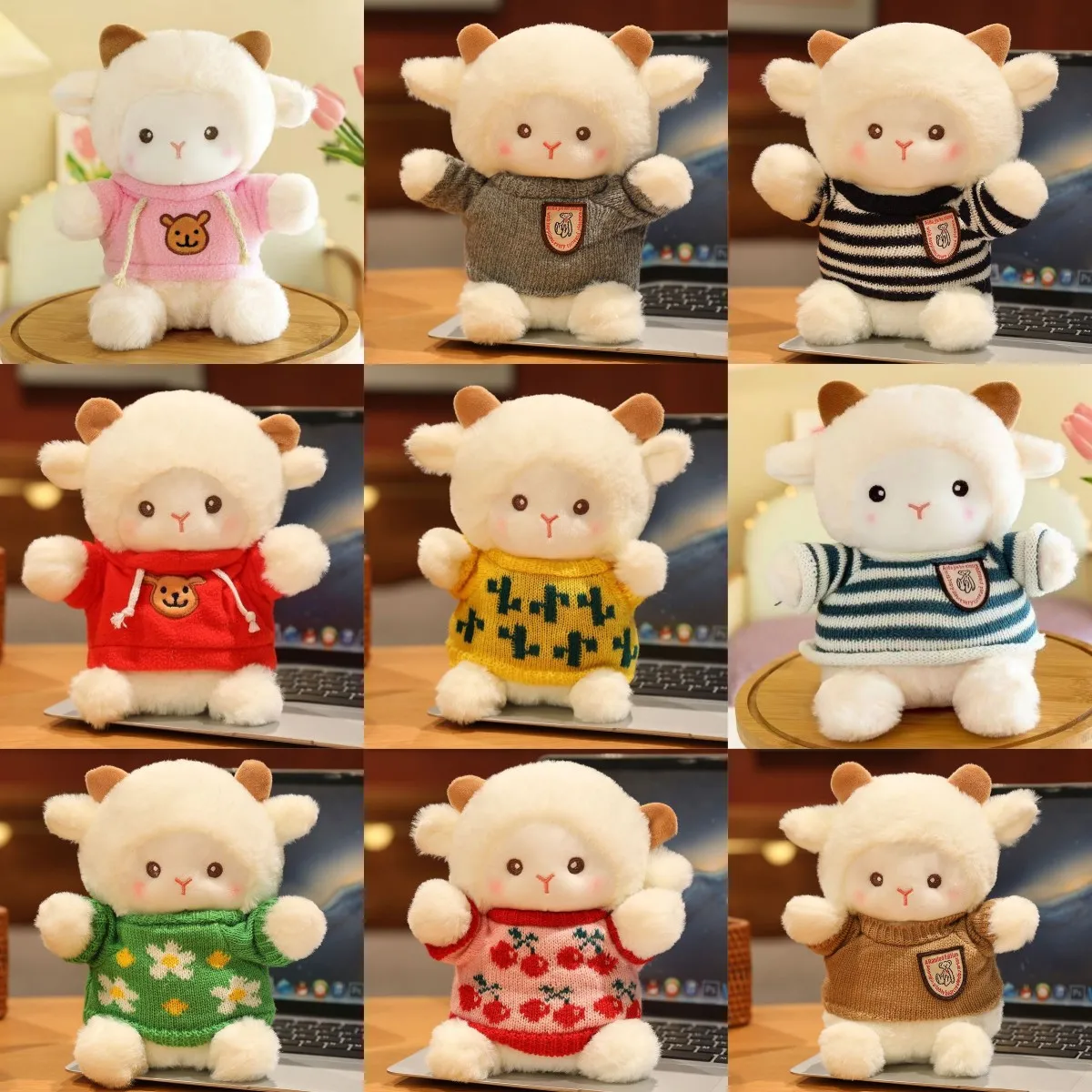 25cm Plush Stuffed Toy Gift Kids Cartoon Mini Lovely Animal Sheep Lovely Small Soft Baby