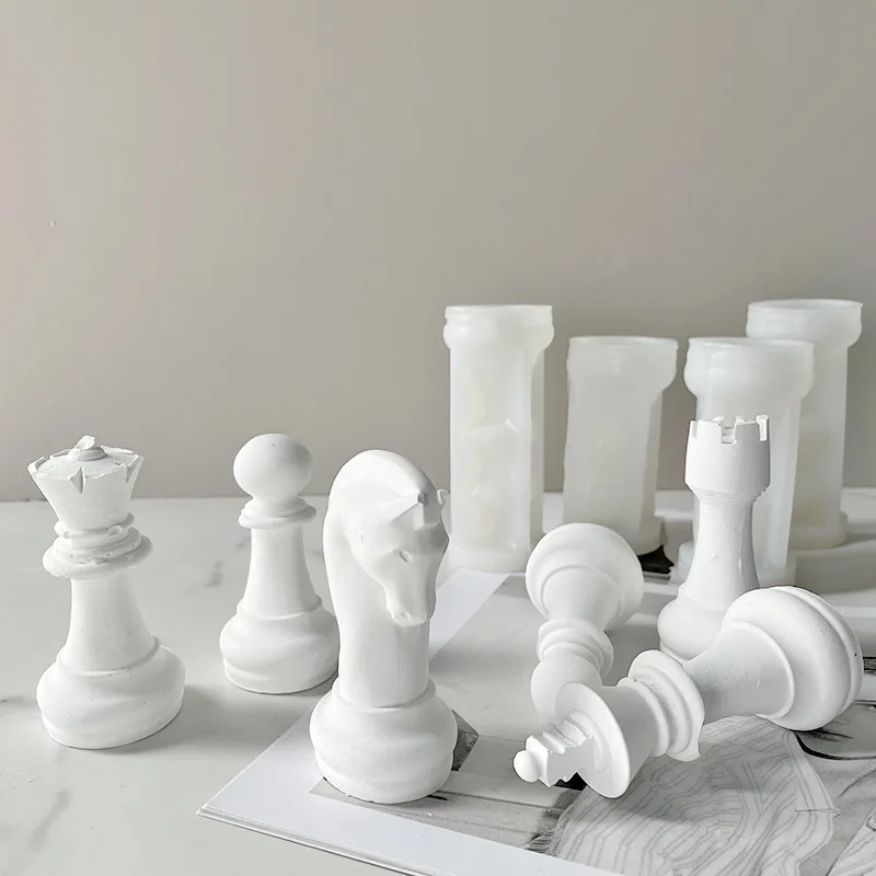 3D Chess Candle Silicone Mold Handmade Aromatherapy Candle Wax Mold Creative Ornament UV Resin Mould DIY Craft Making Home Deco