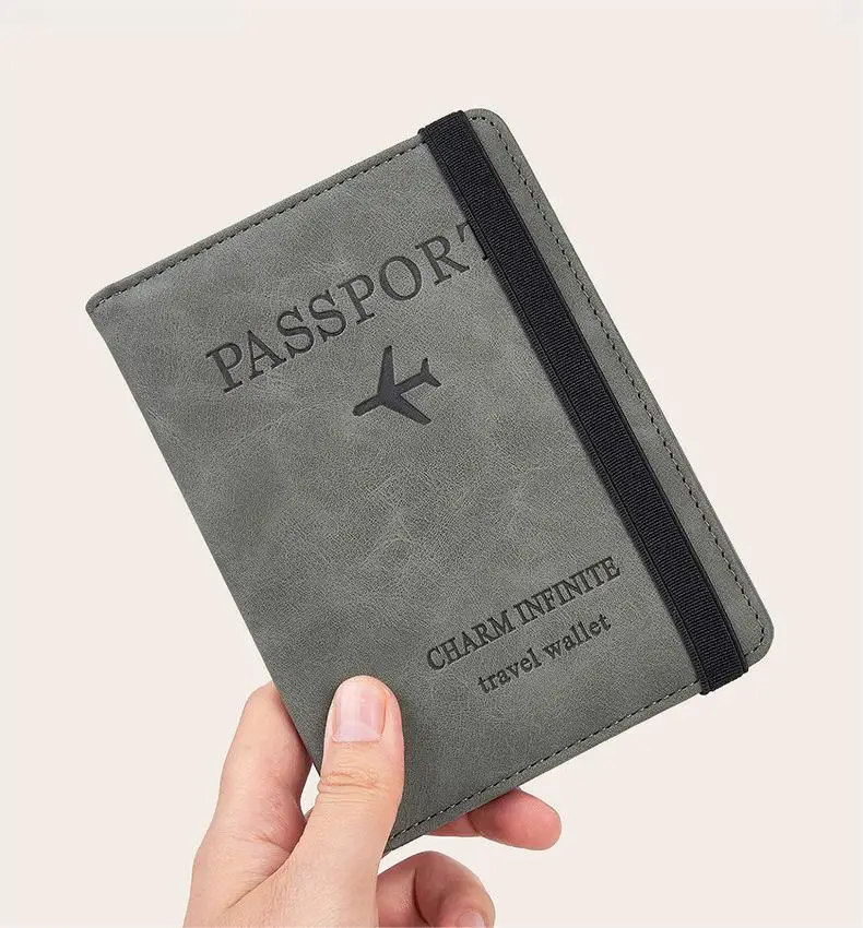 New Fashion PU Leather Money Clips Wholesale Travel Bank Card ID Card RFID Wallet Holder for Passport