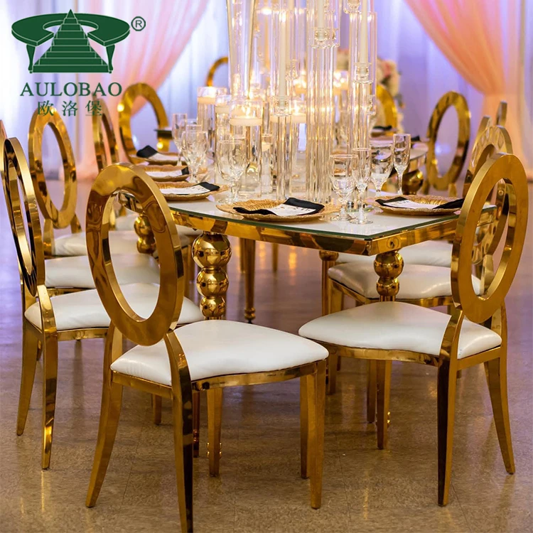 changeable halfmoon , S and O shape stainless steel leg glass top wedding tables