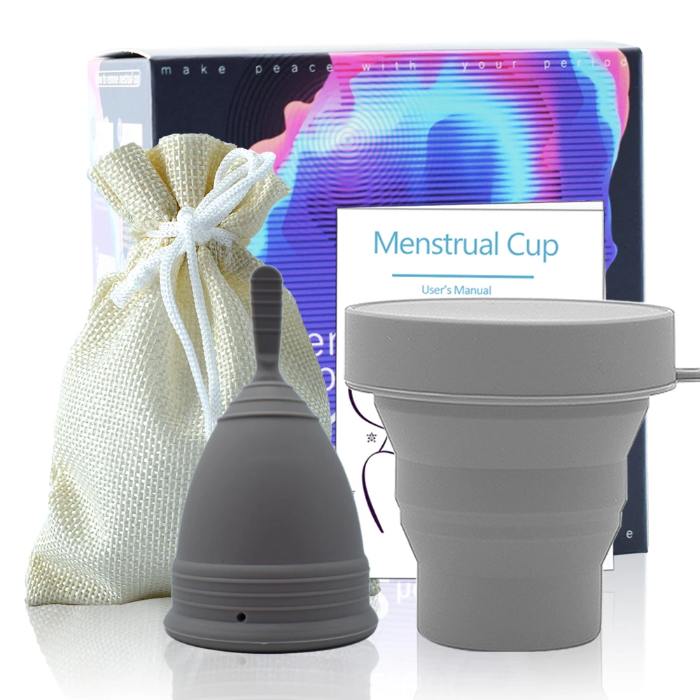
Medical Silicone Menstrual Cup Period Cups Foldable Sterilizer Cup Copa Menstrual Cloth Bag Custom Available 