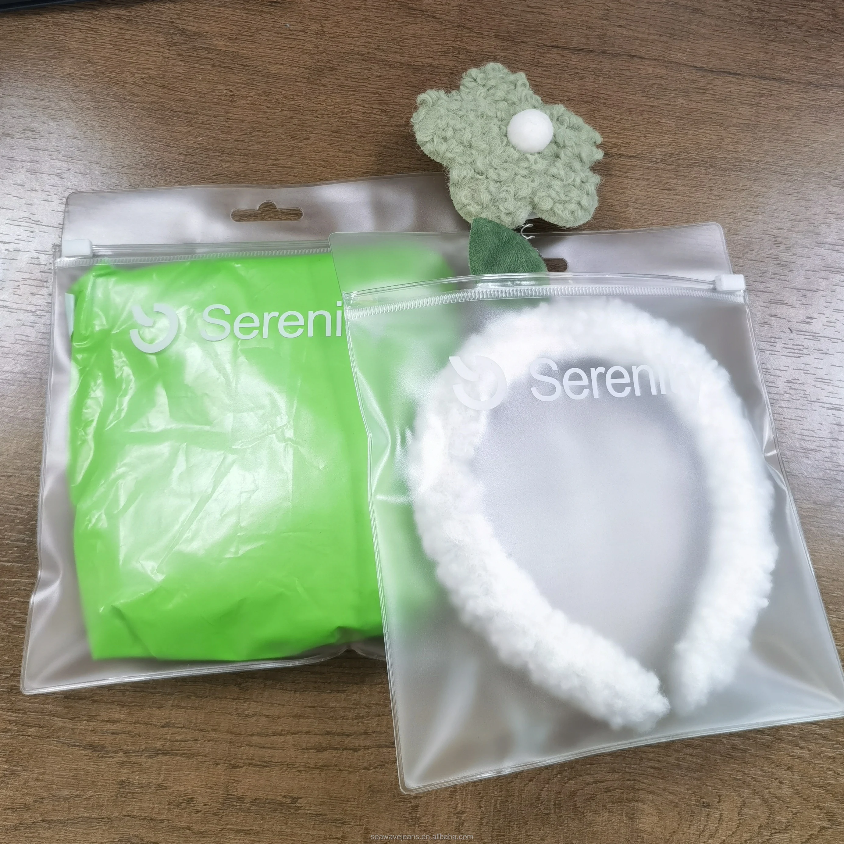 Hot sale pvc zipper bag with handle plastic hair  packaging bag  hair clips zip lock bag for Boutiques