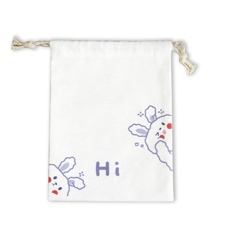 Custom  LOGO super white Muslin pouch personalized cotton drawstring bag