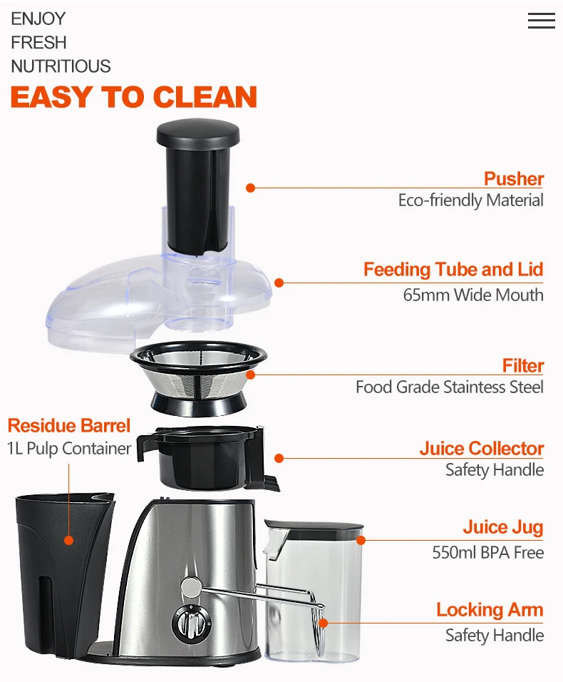 Powerful  Electric High Quality Juice Extractor With Competitive Price and One Year Guaranteed