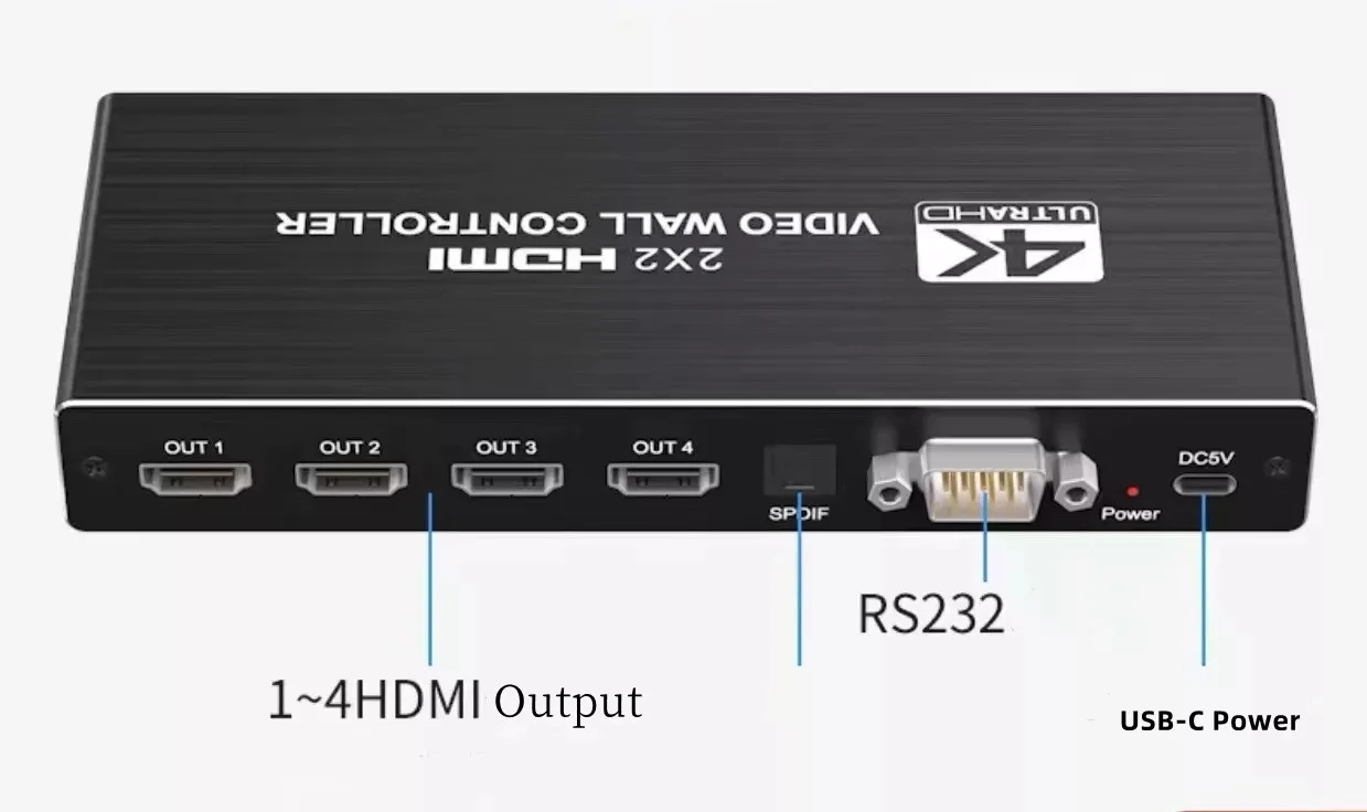 4K 30hz 2x2 HDMI Video Wall Controller