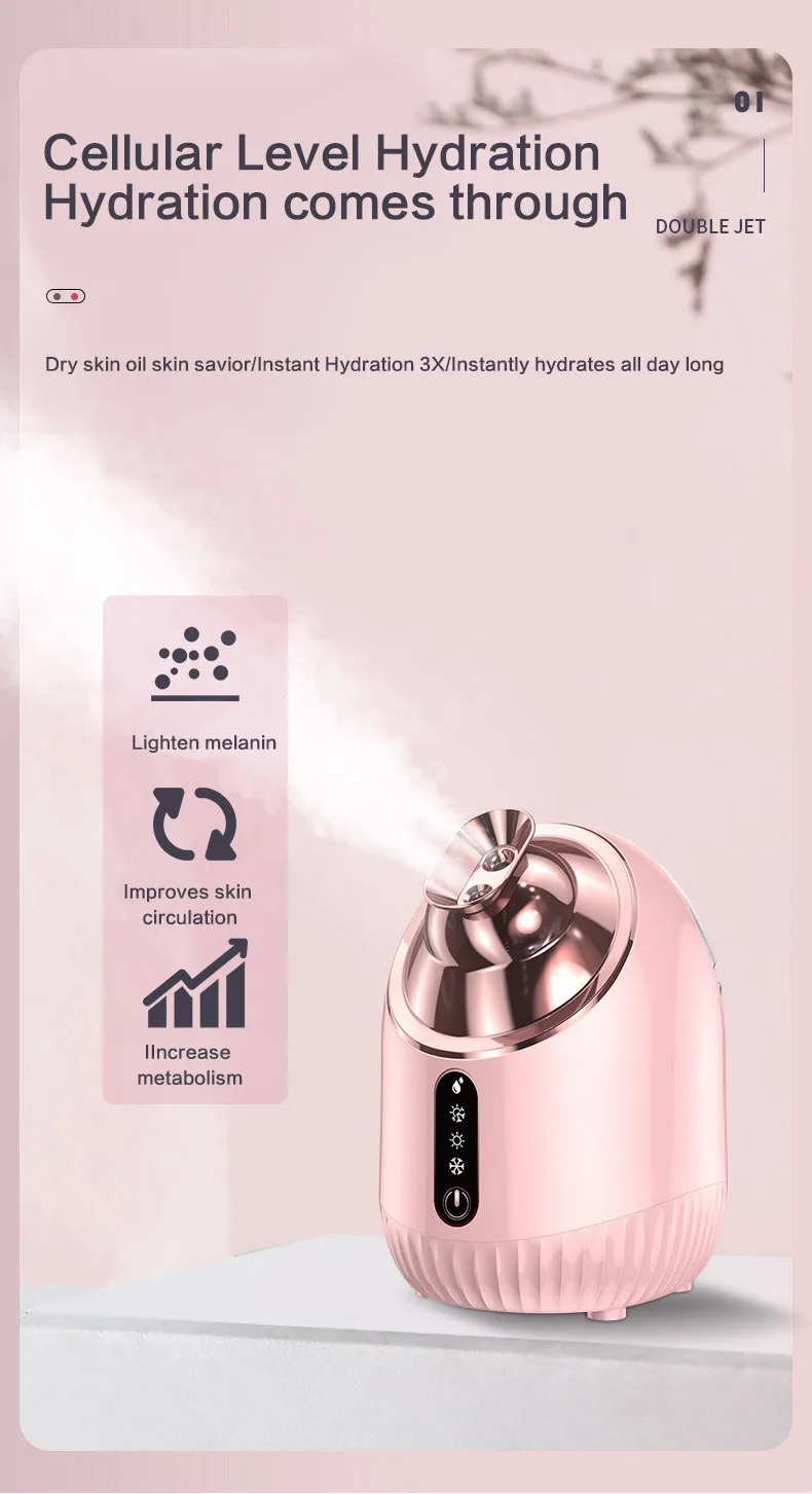 Professional Beauty Machine Facial Steamer with Hot mister Spray Ozone Electric Face sprayer for home use
