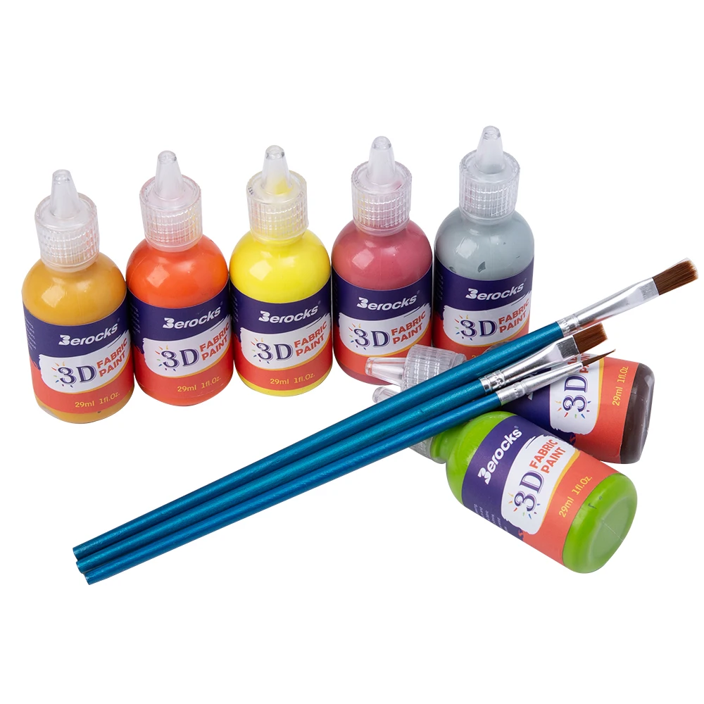 Premium Quality 24 Colors 3 D Permanent Fabric Paint For Textile