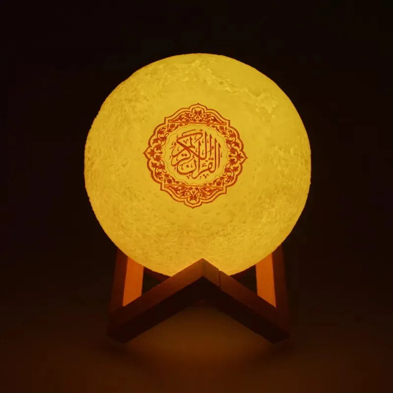 18CM Islamic products touch moon quran standing Arabic language digital quran speaker moon lamp