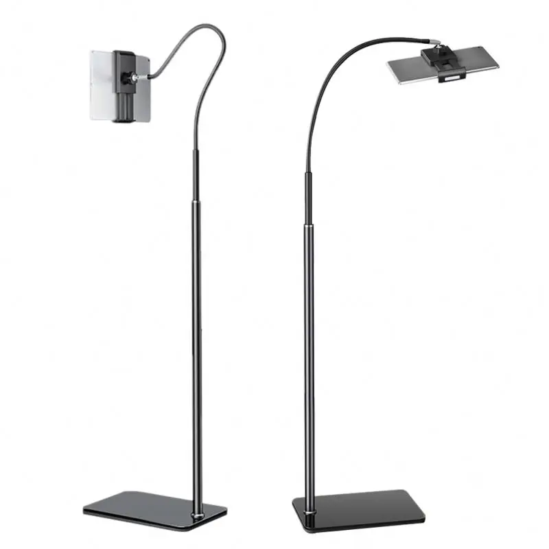 Adjustable Treadmill Bed 4.6-11 Inch Tablet Phone Holder  Stable Base Flexible Gooseneck Tablet Floor Stand phone holder