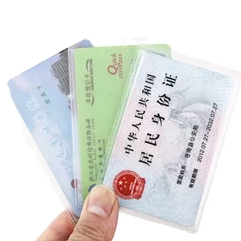 
Customized Logo Waterproof Clear Card Holder PVC ID Plastic Bank Card Cover protectors sleeves cheap price forsted 