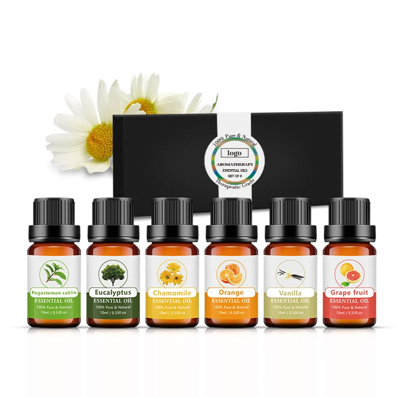 Эфирное масло частная марка 100% чистый набор ароматических эфирных масел-Высококачественное натуральное эфирное масло-6 упаковок