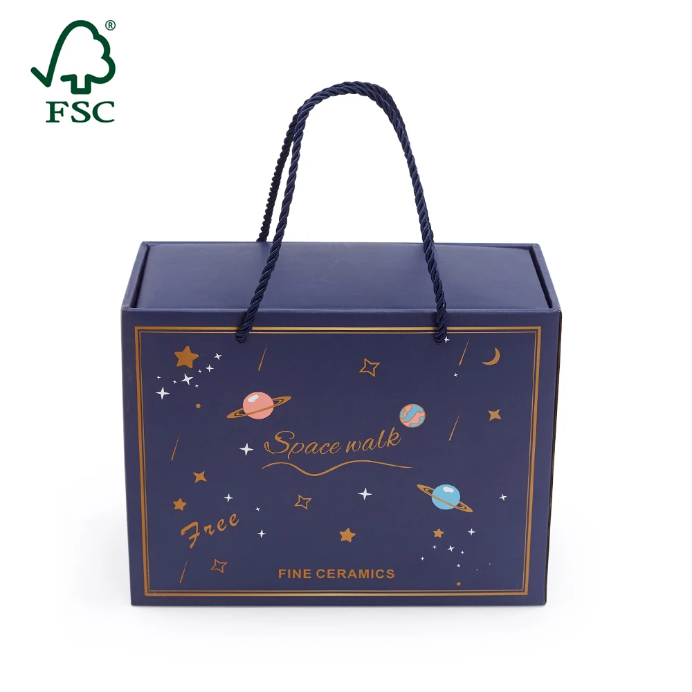 Unique strong custom cardboard paper ceramics coffee mug packaging box, box packaging for glass mug