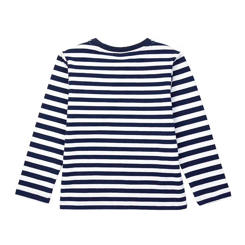 2020 футболка для мальчиков, короткие красивые детские футболки с круглым вырезом и длинными рукавами в полоску на заказ
